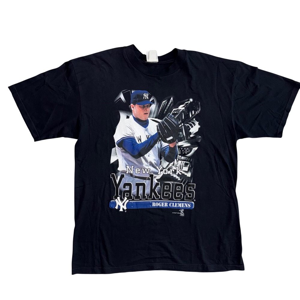Vintage 1999 Roger Clemens New York Yankees Joy Athletic Black T-Shirt XL Rare